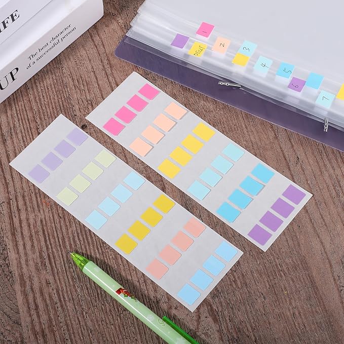 480 Pcs Sticky Index Tabs, Colored Book Sticky Tabs for Notebooks, Repositionable Page Tabs for Notebooks File Classification (0.5×1inch)