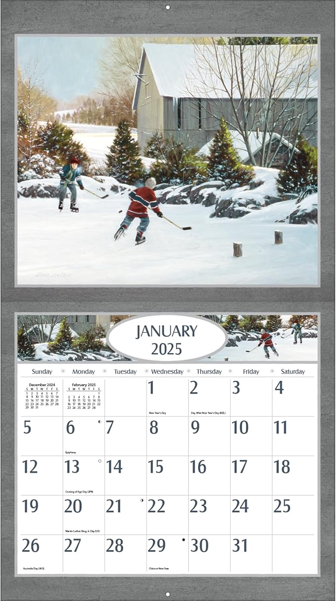 LANG Hockey Hockey Hockey 2025 Wall Calendar (25991001916)