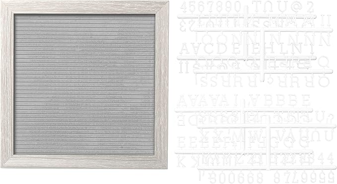 Pearhead 10" x 10" Letterboard, Rustic Nursery, Message Board, Milestone or Baby Announcement Sign, Light Gray
