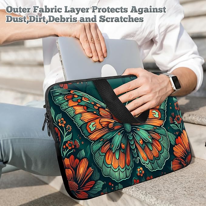 Laptop Sleeve Case Bag 15 inch, Art Moth Slim Carrying Case Durable Handbag Travel Laptop Bag for 15 inch MacBook Air M3/M2/15 Pro/Surface Laptop 7/6/5/4/3/ Dell XPS 15 Plus
