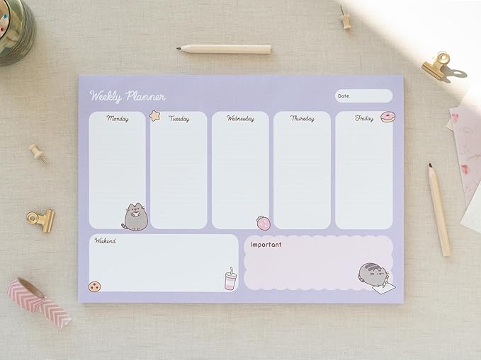 Pusheen Weekly Planner A4 | Pusheen Calendar | Family Calendar | 54 Tear Off Pages | Desk Calendar | Organiser Planner | Pusheen Gifts | To Do List | Pusheen Cat