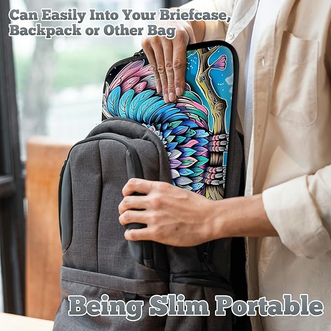 Laptop Sleeve Case Bag 13 inch, Owl Blue Slim Carrying Case Durable Handbag Travel Laptop Bag for 13 inch MacBook Air M3/M2/Pro M2/ 13" iPad Pro/Air M4/M2 2024