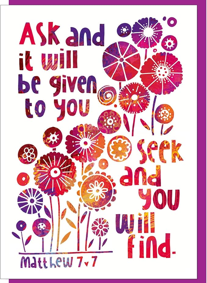 Christian greeting cards with Scripture, 9 in this pack of thinking of you cards religious, blank inside, hand drawn by British artist Jacqui Grace (Multicolored / CH4000)