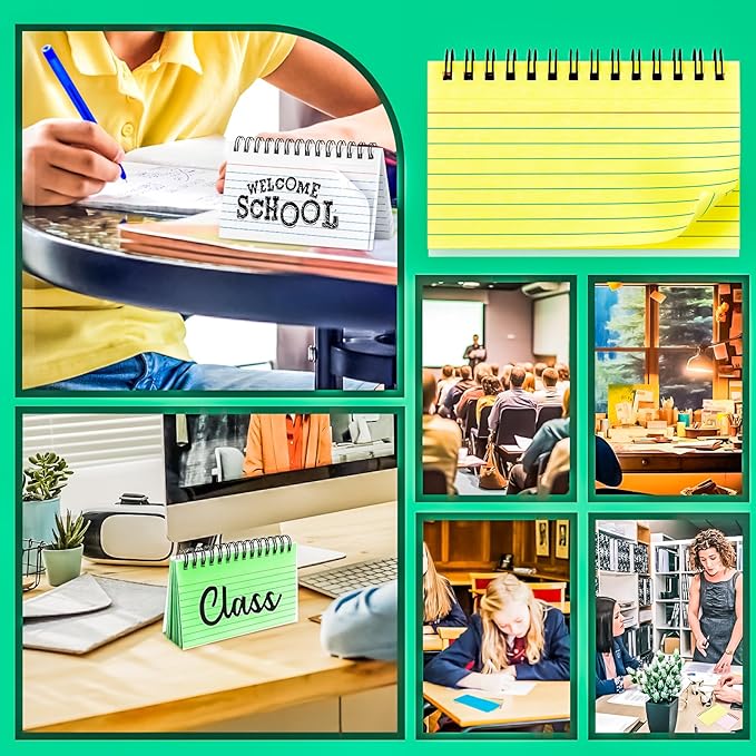 MotBach 250 Sheets Spiral Ruled Index Cards, 5 x 3 Inch, Multicolored Spiral Bound Lined Index Cards Learning Note Cards Flash Cards with PP Cover for Memory Learning Home School Office To Do List