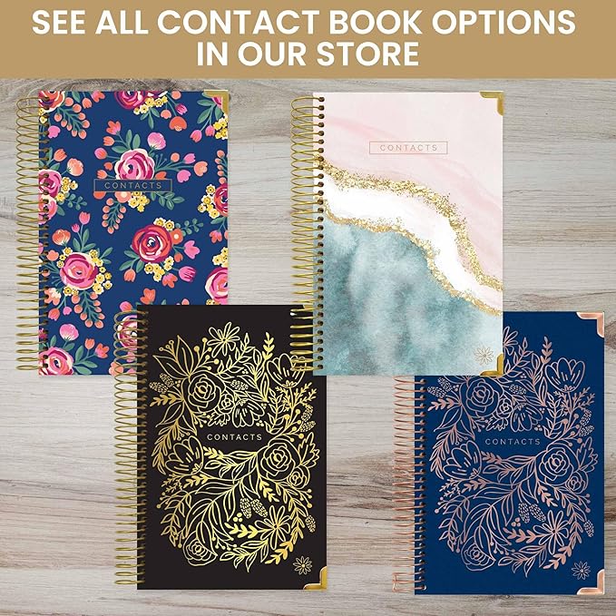 bloom daily planners New Address Book with Alphabetical Tabs - Hardcover Contact Book & Password Book Organizer for Addresses, Phone Numbers, Birthdays & Anniversaries (6” x 8.25”) - Marble