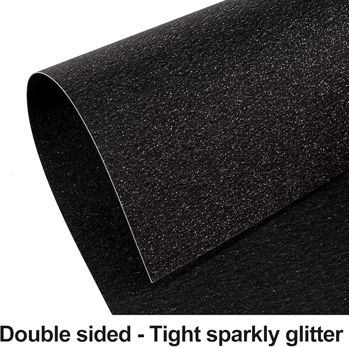 Double-sided Black Glitter Cardstock 8.5x11 - Goefun 24 Sheets 280 GSM/100LB Black Cardstock Paper for Cricut, DIY Crafts, Halloween, Scrapbooking