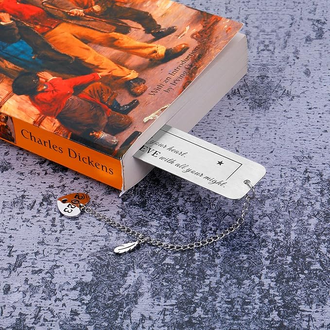 Inspirational Bookmark for Women Bookmarks with Chain 2023 for Book Lover Bookworm Graduation Birthday Gifts for Students Teens Kids Son Daughter Boys Girls Friend Retirement Going Away Bookmark Gift