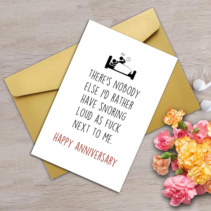 Ziwenhu Funny Anniversary Card, Gift for Couple, Happy Anniversary Card for Her Him, Naughty Anniversary Card for Couple