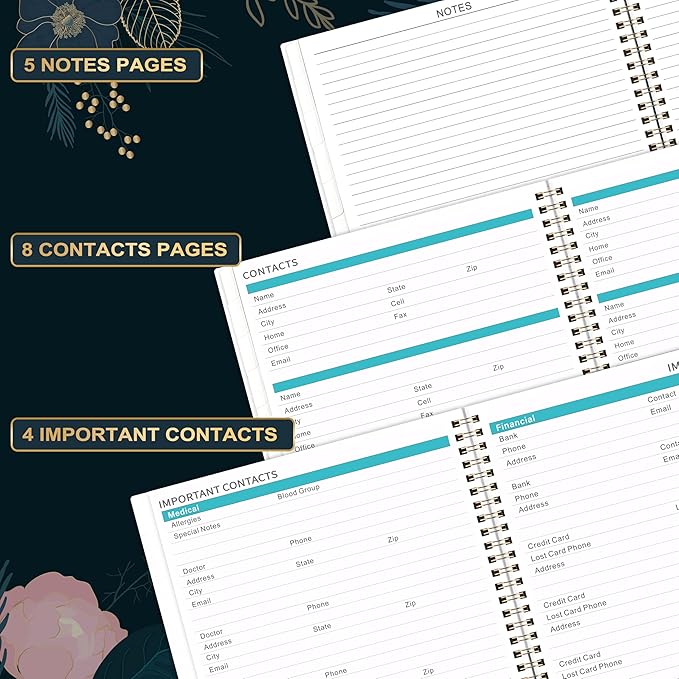 2025 Monthly Planner - Monthly Planner/Calendar 2025, Jan 2025 - Dec 2025, 9‘’ x 11'', Monthly Tabs, Double-Sided Pockets, Twin-Wire Biding, Holidays, Notes Pages, Julian Dates