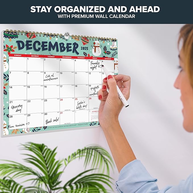 Decorably 18 Months Landscape 2025 Wall Calendar 2025 Jan 2025-June 2026, 11.5x8in 2025 Calendar Wall, Calendar 2025 Wall Calendar 2025-2026 Calendar, Small Calendar 2025 Small Wall Calendar