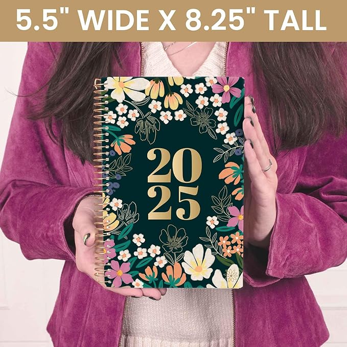 bloom daily planners 2025 Calendar Year Day Planner (January 2025 - December 2025) - 5.5” x 8.25” - Weekly/Monthly Agenda Organizer Book with Stickers & Bookmark - Blooming Wildly