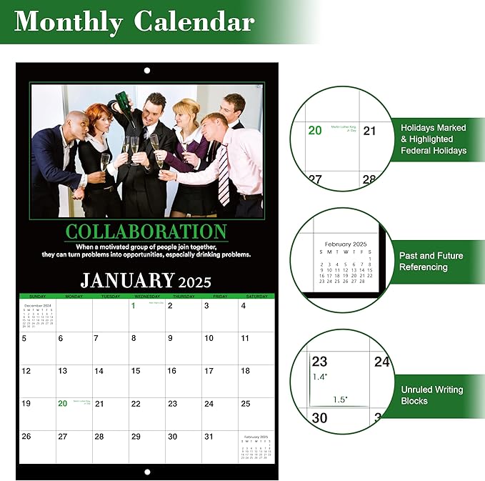 2025 Calendar - 12 Monthly Square Wall Calendar 2025, January - December 2025, 11'' x 9'', 2025 Demotivational Calendar, 2025 Calendar 12 Month for Demotivational Funny Silly Gift