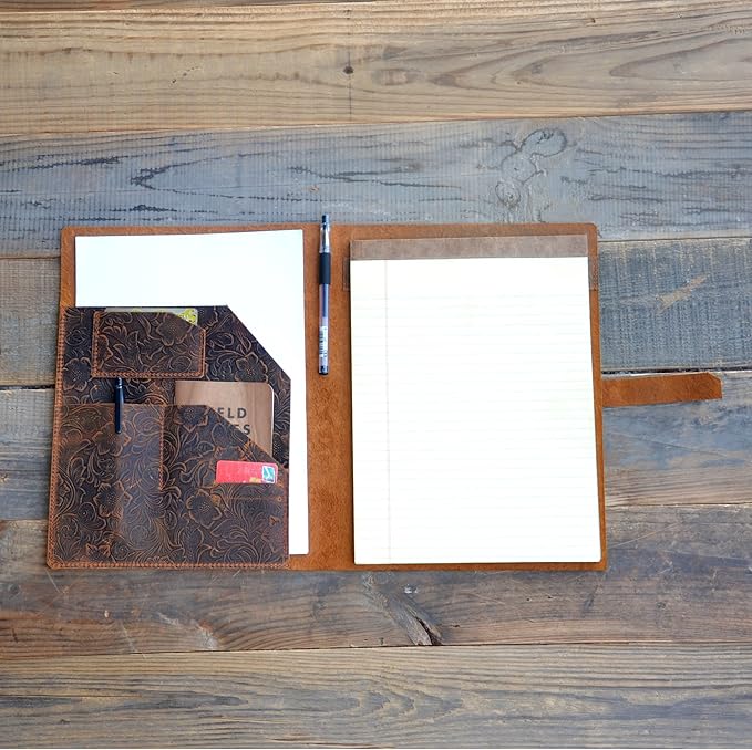JJNUSA Genuine Leather Journal Writing Pad for Tops Legal Pads 8.5 x 11, A4 Writing Letter Portfolio Notepad Organizer, Writing Pads 8-1/2" x 11-3/4"