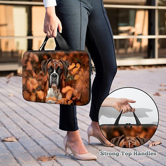 Laptop Sleeve Case Bag 15 inch, Dog Autumn Slim Carrying Case Durable Handbag Travel Laptop Bag for 15 inch MacBook Air M3/M2/15 Pro/Surface Laptop 7/6/5/4/3/ Dell XPS 15 Plus