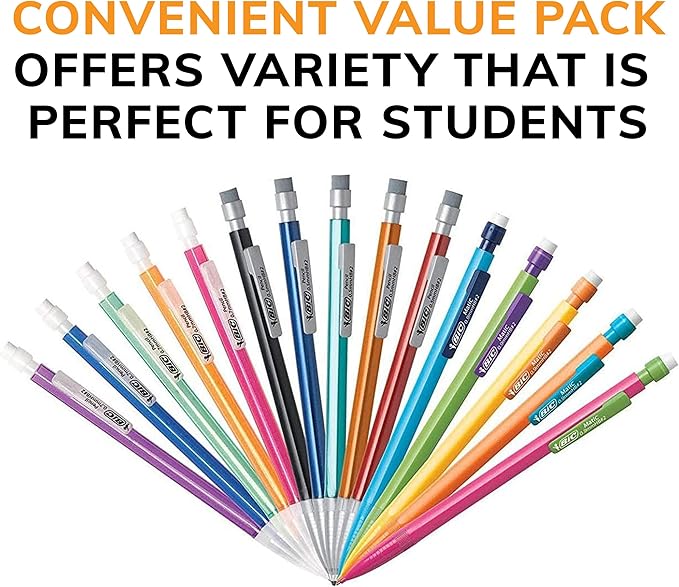 BIC Variety Pack, Assorted Sizes, 0.5mm, 0.7mm, 0.9mm, 60-Count, Refillable Design for Long-Lasting Use