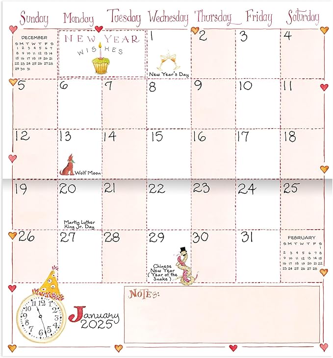 TF PUBLISHING 2025-2026 Susan Branch 2-Year Small Monthly Pocket Planner - 2-Page Large Calendar Grid and Lined Notes Section in Back - Monthly Day Planner for Purse - 3.5" x 6.5"