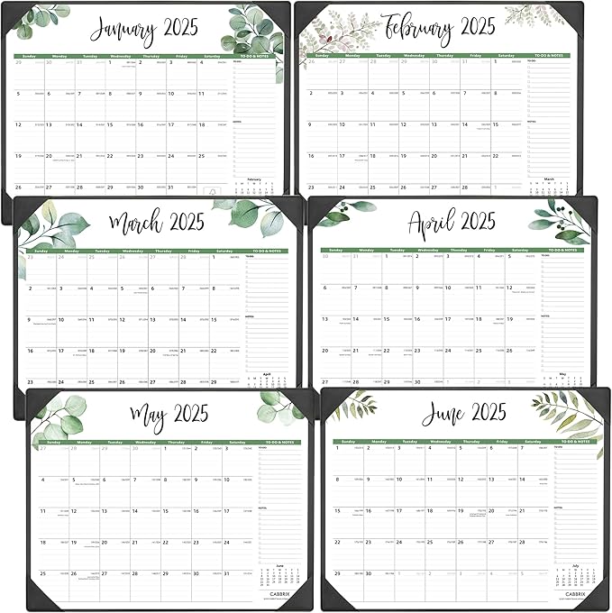 Large Desk Calendar 2025-2026 with Desk Mat, Cabbrix Desk Pad Calendar 22 x 17 Inch Runs From January 2025 to June 2026, Desk Blotter Calendar 2025 for Home School and Office