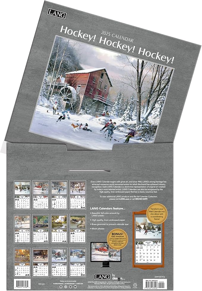 LANG Hockey Hockey Hockey 2025 Wall Calendar (25991001916)