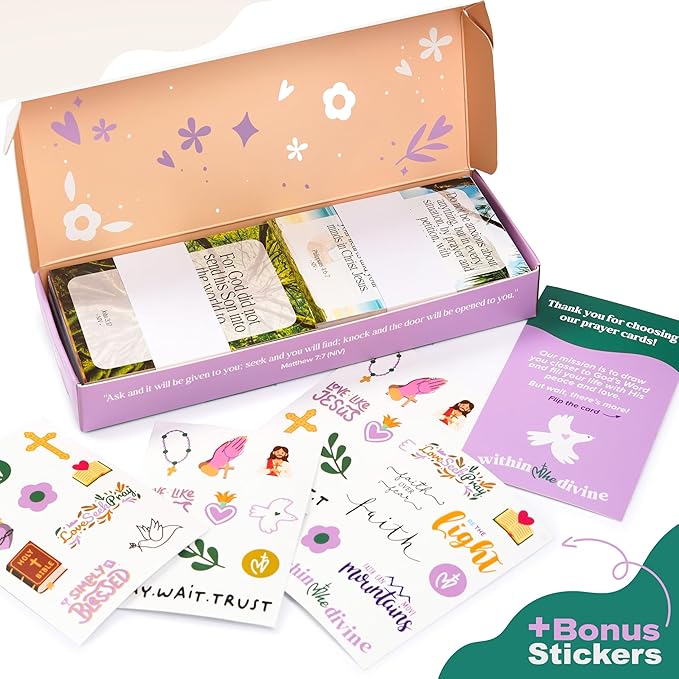 Premium Prayer Cards, 120 Mini Scripture Cards with Bible Verses, Inspirational Religious Christian Gifts for Women & Men