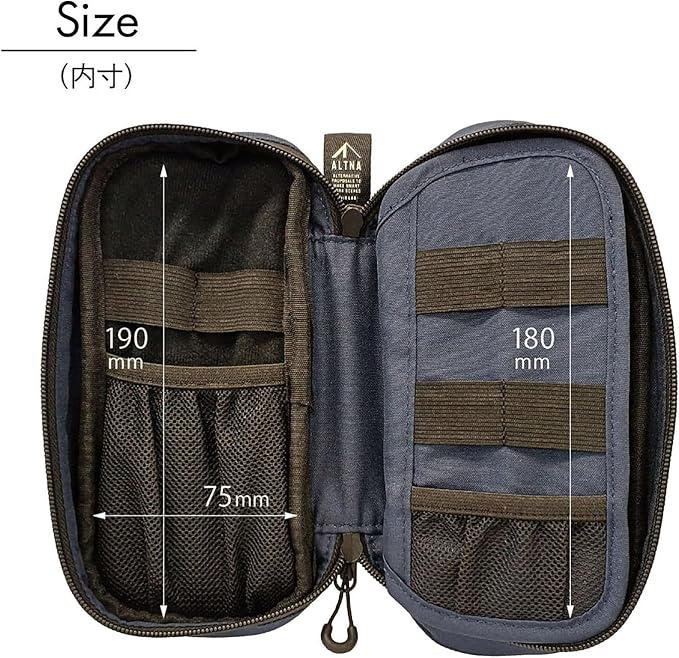 LIHIT LAB Gadget Pouch, 3.8 x 2.8 x 8.5, Army Green (A7764-22)