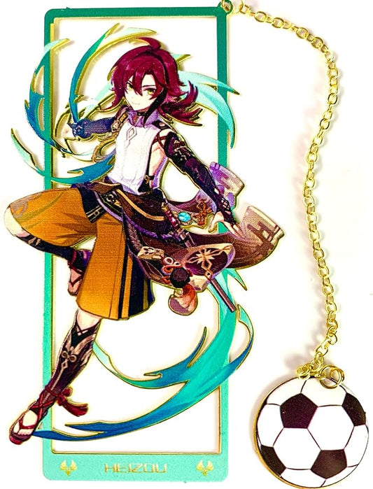 Genshin Impact Heizou Metal Bookmark - Anime Figure Merch with 3D Display Box - Birthday Gifts for Fans Friends Gamer Book Lovers - Zllada