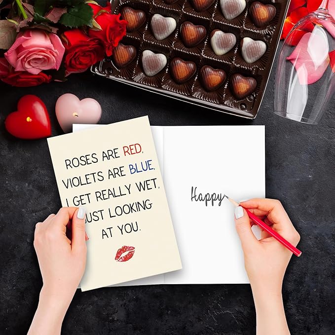 Valentines Gifts for Him, Funny Valentines Day Card for Husband, Naughty Valentine's Day Card Gifts for Boyfriend, Sexy Anniversary Card Gifts for Men, Happy Birthday Decorations