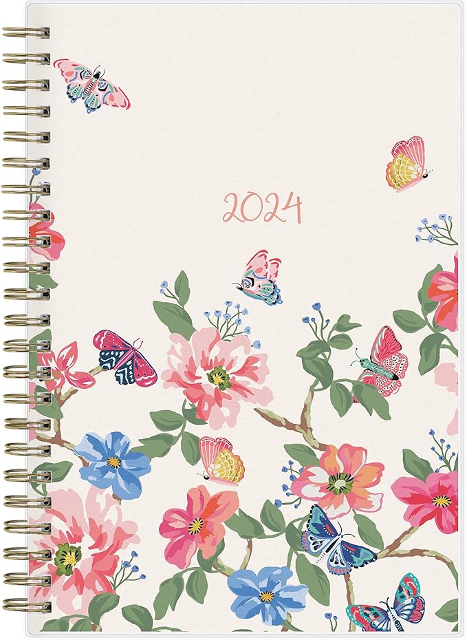 Blue Sky 2024 Weekly and Monthly Planner, January - December, 5" x 8", Frosted Cover, Wirebound, Fly By (140196-24)