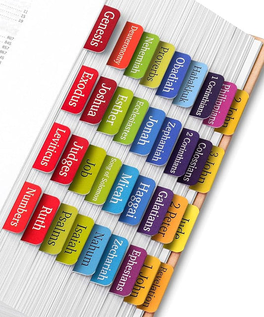 Mr. Pen- Bible Tabs, 75 Tabs, Rainbow Theme, Laminated Bible Tabs for Women and Men, Bible Tabs for Study Bible, Bible Index Tabs, Bible Book Tabs, Bible Labels Tabs, Mr Pen Bible Tabs
