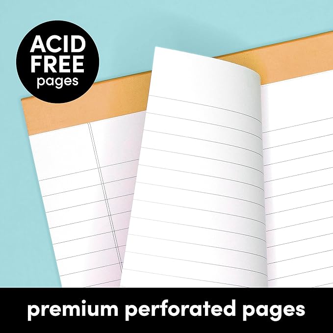 PAPERAGE Lined Legal Pads, (Jewel Tone), 6 Pack, 50 Sheets Each, Wide/Legal Ruled, Note Pads, Paper, 8.5 inches x 11 inches