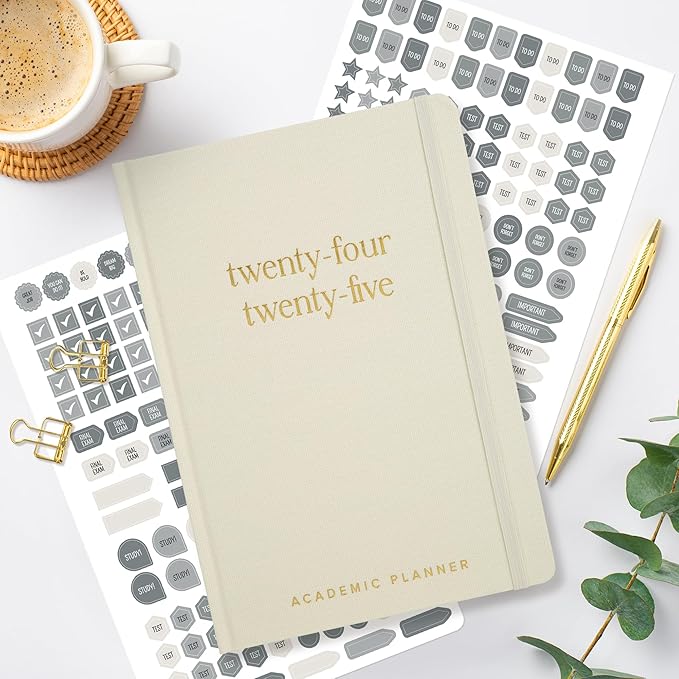 Beautiful 2024-2025 Academic Planner - A 6.7" x 9.7" Daily Planner for Women or Men with Weekly & Monthly Spreads For The 24-25 School Year - Runs From July 2024 - June 2025