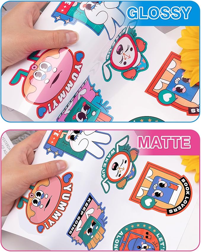 QYH Sticker Paper Printable Vinyl for Inkjet Printer - 240 Sheets White Glossy Sticker Papers 8.5x11 In Label Stickers for Cricut/Silhouette Waterproof Dries Quickly & Tear Resistant Easy to Cut