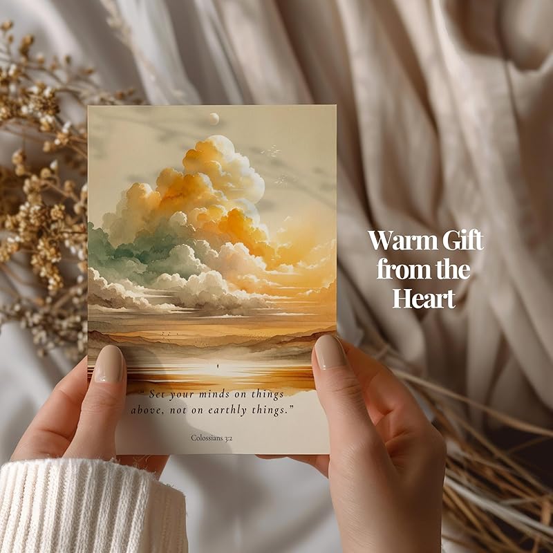 | Christian Greeting Cards Set of 6 with Envelopes | Blank Greeting Cards, Christian Gifts for Women, Scripture Cards Religious Gifts Christian Décor (5"x7" Inspirational Scripture Set)