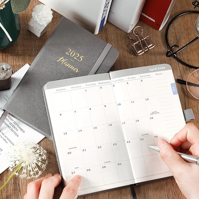 2025 Pocket Planner - Pocket Planner 2025, Weekly & Monthly Planner from JAN 2025- DEC 2025, 6.3''×3.8'', Small Planner for Purse, Pen Loop, Inner Pocket, 2 Bookmark
