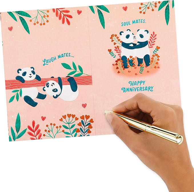 Hallmark Anniversary Card (Soul Mates, Pandas)
