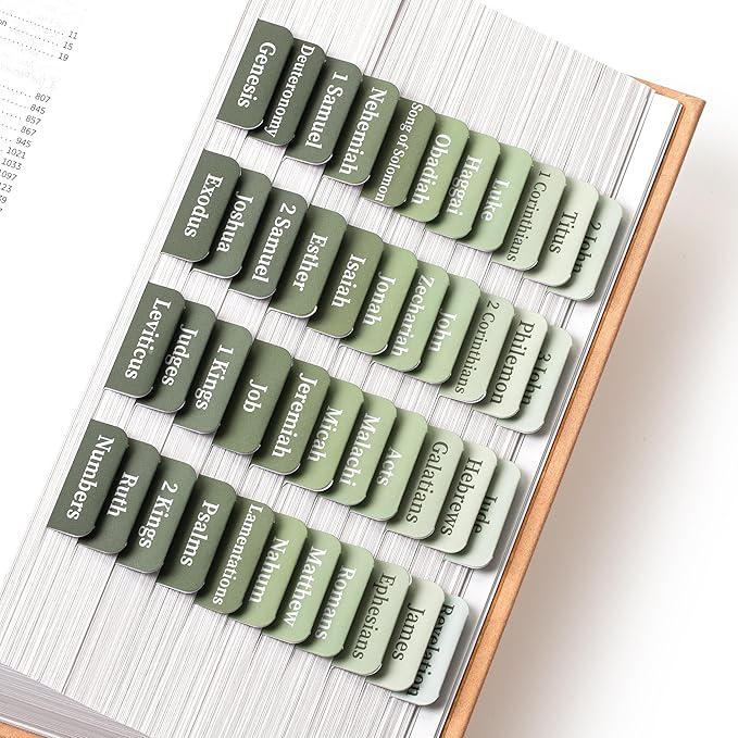 Mr. Pen- Bible Tabs, 75 Tabs, Sage Green, Laminated Bible Tabs for Women and Men, Bible Tabs for Study Bible Index Tabs, Bible Book Tabs, Bible Labels Tabs, Mr Pen Bible Tabs for Women Study Bible