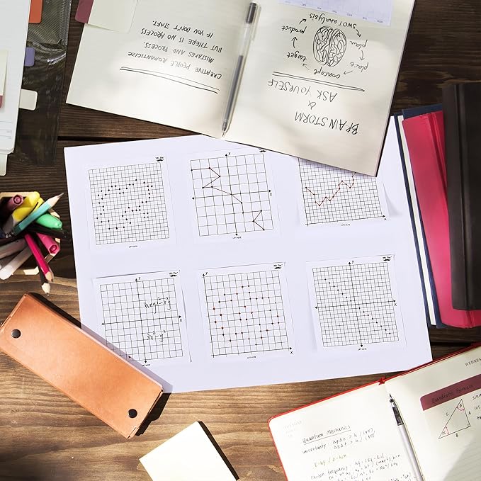 Mr. Pen- Graph Paper Sticky Notes, 6 Pads, 3x3 Inch, Graph Sticky Notes, Math Graph Paper, Graphing Sticky Notes, Grid Sticky Notes, Grid Notepad, Mini Graph Paper