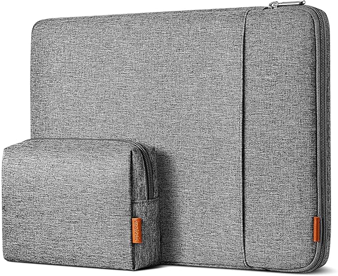 Inateck 360° Protective Laptop Bag with Accessory Bag, Compatible with 15-inch MacBook Air M3 M2 2023-2024, Gray