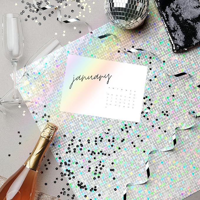 Holographic Cardstock Paper 8.5x11, Glitter Shiny Iridescent Mirror Paper, Foil Metallic Paper for Crafts, Scrapbook, Birthday, Card Making, Party Decors (Pixel Silver, 250Gsm, 20 Sheets)