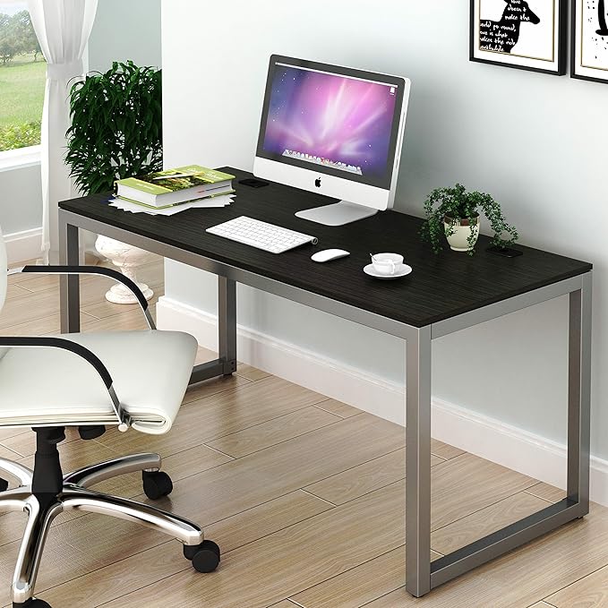 SHW 55-Inch Commercial-Grade Office Computer Desk, Espresso
