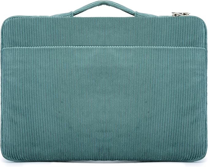 Kinmac Corduroy 360° Protective Water Resistant Laptop Case Bag Sleeve for HP Lenovo Dell ASUS Acer 14 inch Laptop,MacBook Pro 14 inch and Most 14 inch Laptop (Green)