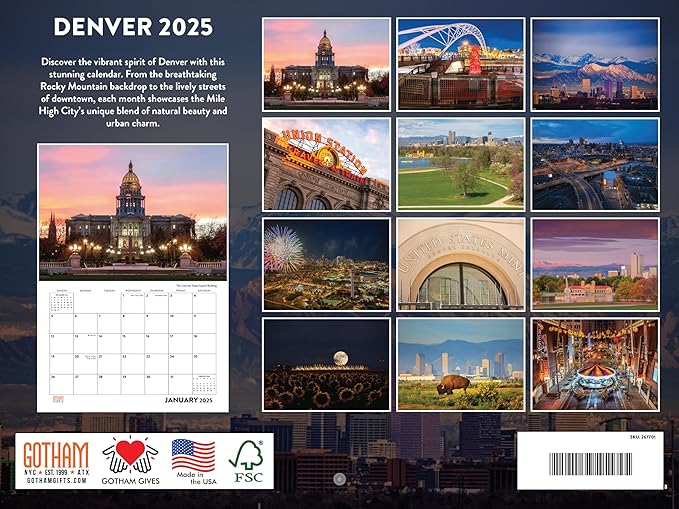 Denver Colorado Calendar 2025 Monthly Wall