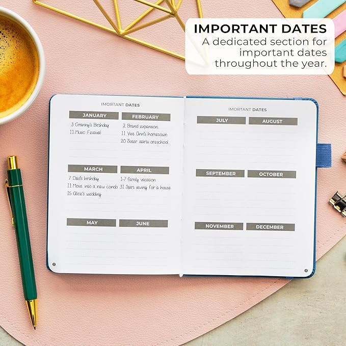 Clever Fox Address Book with alphabetic tabs - PU Leather Telephone and Address Book for Keeping Contacts Safe, Contact Organizer Journal, Small Size (4.0″ x 5.5″), Hardcover, Mystic Blue