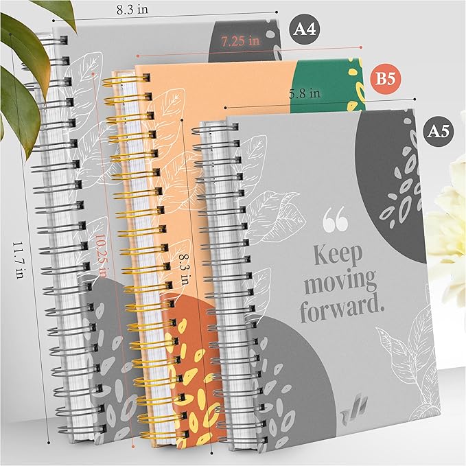 Hardcover Spiral Journal, 10.25" x 7.25", 300 Pages Large College Ruled Notebook for Women, Ideal for Writing, Journaling, Note-Taking, Work, School