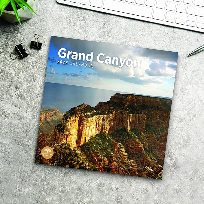 2025 Grand Canyon Monthly Wall Calendar by Bright Day, 12 x 12 Inch National Park Scenic Photography