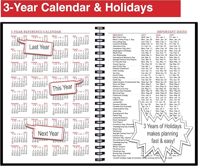 2025 Datebook & City Themed Planner – Resource Guide with Daily, Weekly & Monthly Views – 3-Year Reference Calendar - Multi-Purpose Travel Notebook Guide & Adventure Diary (Twin Cities '25)
