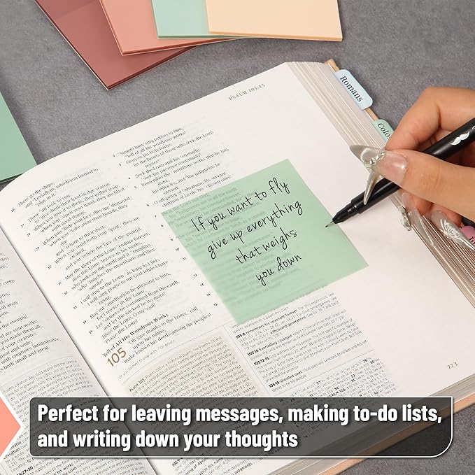 Mr. Pen- Transparent Sticky Notes, 3”x3”, Boho Colors, 12 Pads, 600 Sheets, See Through Sticky Notes, Bulk Sticky Notes Transparent, Translucent Sticky Notes, Clear Transparent Sticky Notes Clear