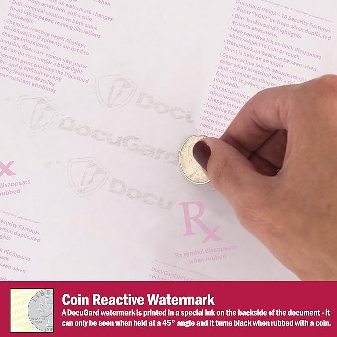 DocuGard Premier Medical Security Paper for Printing Prescriptions and Preventing Fraud, CMS Approved, 10 Security Features, Laser and Inkjet Safe, Blue, 8.5 x 11, 24 lb., 500 Sheets (04543)