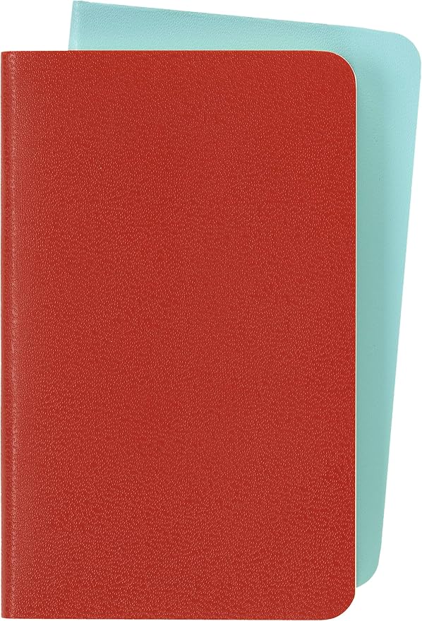 Moleskine Volant Journal, Soft Cover, XS (2.5" x 4") Plain/Blank, Coral Orange/Aqua Blue, 56 Pages (Set of 2)