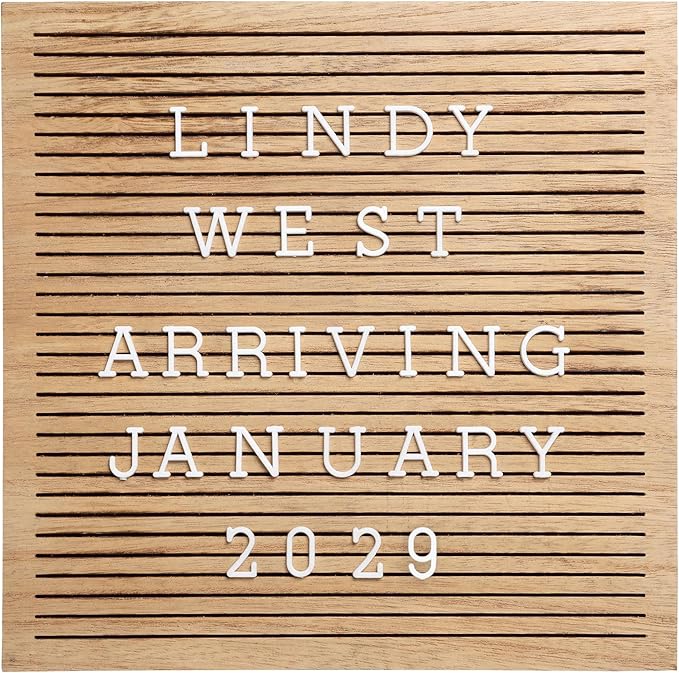 Pearhead Wooden Letterboard Set - Ideal Photo Sharing Prop for Baby Announcements, Milestone Keepsake, Custom Message Board and Shower Gift - Includes 188 Letters, Numbers, and Symbols - Natural Wood