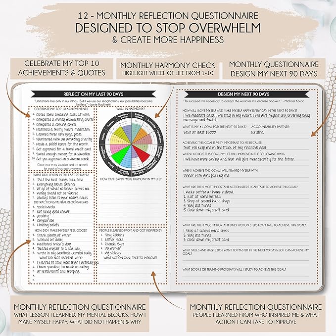 Harmony Goal Planner - A 12 Month Journey to Bring Harmony In Your Life, Increase Productivity, Passion, Success & Happiness - Life Planner, Habit-Tracker, Gratitude Journal & Organizer (Undated)